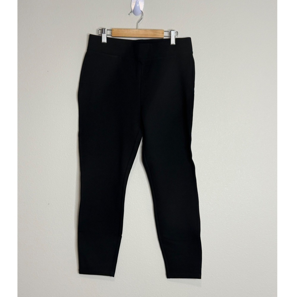 Quince Ultra-Stretch Ponte Straight Leg Pants Black Petite Medium